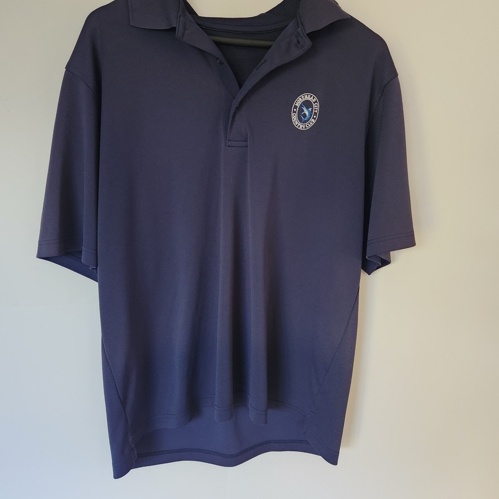 Morehead City Country Club Polo Shirt Navy Blue Size L Golf Dry Fit Performance